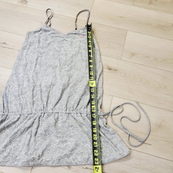 Vtg Victoria Secret PINK Gray All Over Heart Print Cover Up Sleep Tank Sz XS - Picture 5 of 9